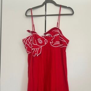 FARM Rio Red Fish Maxi Dress